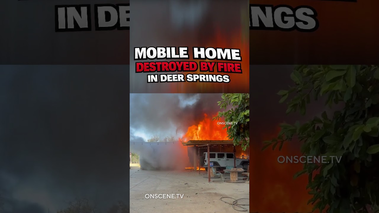 Mobile Home Destroyed By Fire In Deer Springs