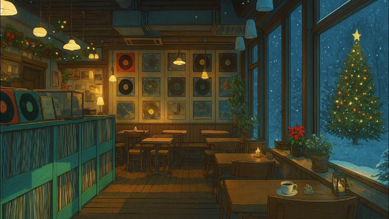 Lofi Christmas Café 🎄 Cozy Winter Coffee Shop Ambience | Chill Beats to Relax & Study