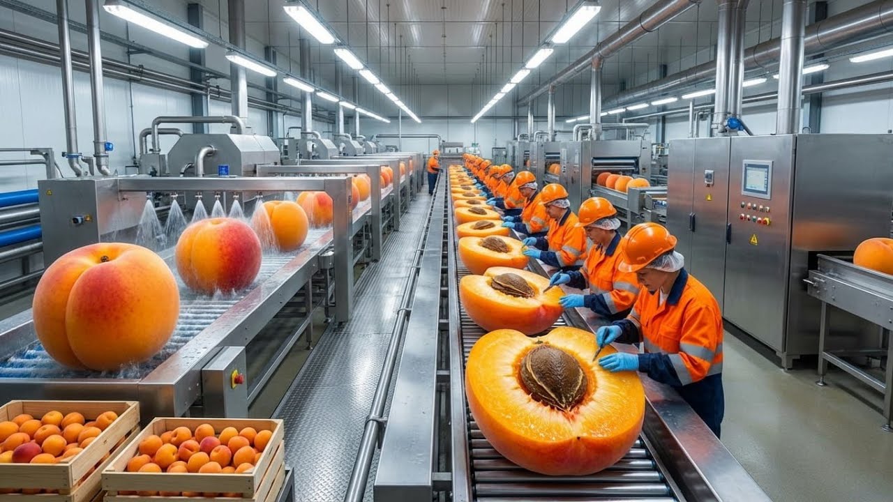 Inside a Modern Apricot Processing Plant: From Fresh Apricots to Thick Apricot Jam (Full Process)