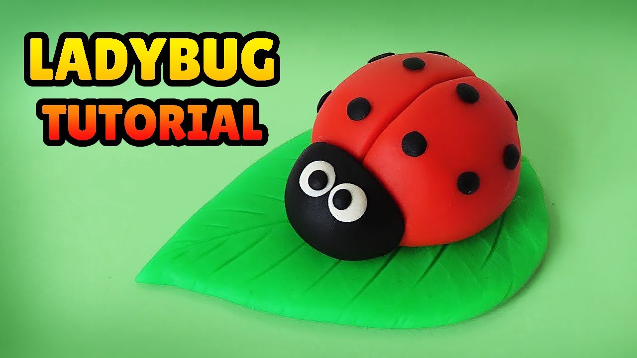 🔴 DIY How to make MINIATURE LADYBUG - Easy Polymer Clay, plastilina, Fondant Tutorial