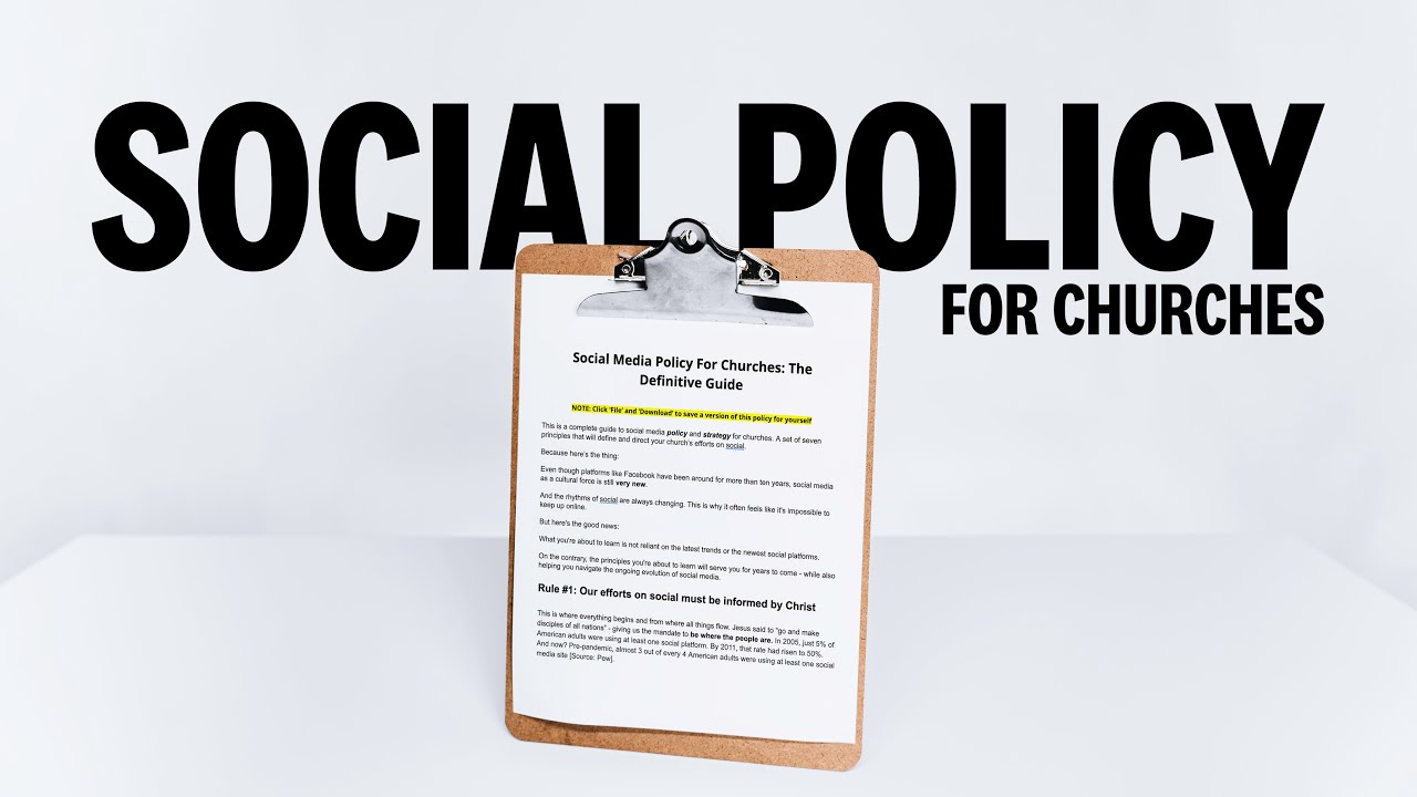 SOCIAL MEDIA POLICY FOR CHURCHES: The Definitive Guide