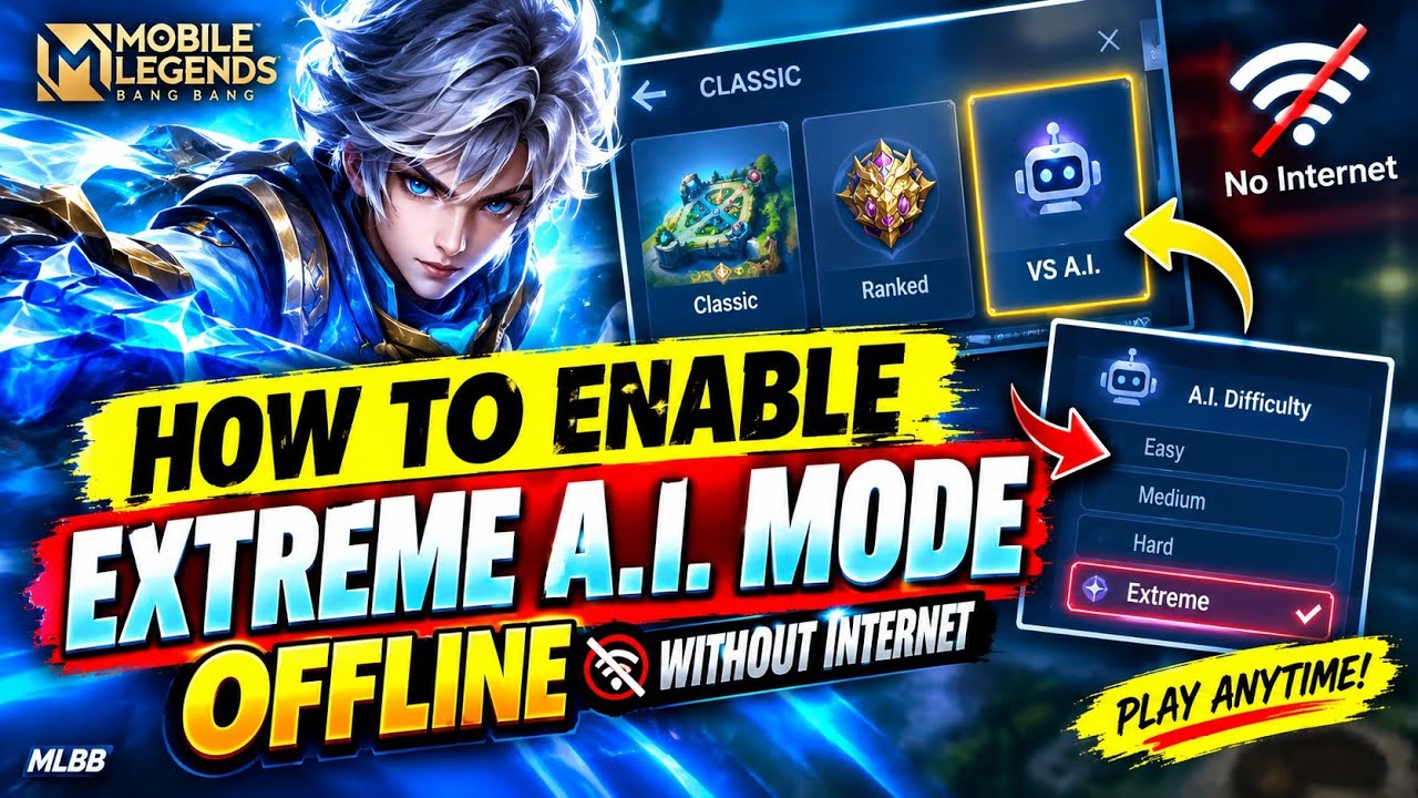 КАК ВКЛЮЧИТЬ ЭКСТРЕМАЛЬНЫЙ РЕЖИМ ИИ ОФФЛАЙН! 😱 Интернет не нужен | Mobile Legends 2026