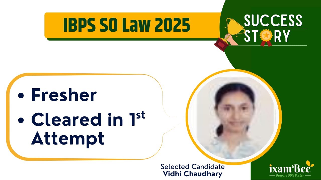 IBPS SO Law 2025 Success Story || Vidhi Chaudhary || Fresher, cleared in 1st attempt