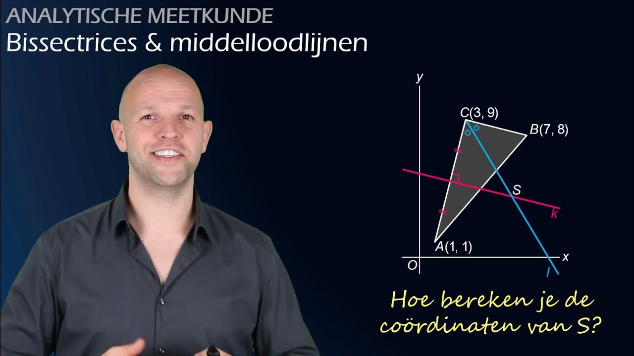 Vergelijkingen van bissectrices en middelloodlijnen -Vectormeetkunde (vwo B) - WiskundeAcademie