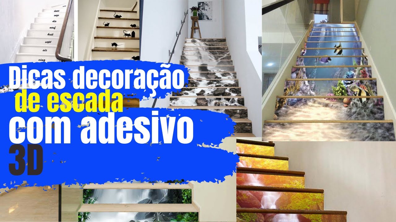 Id&eacute;ias geniais/adesivos 3D em escadas.
