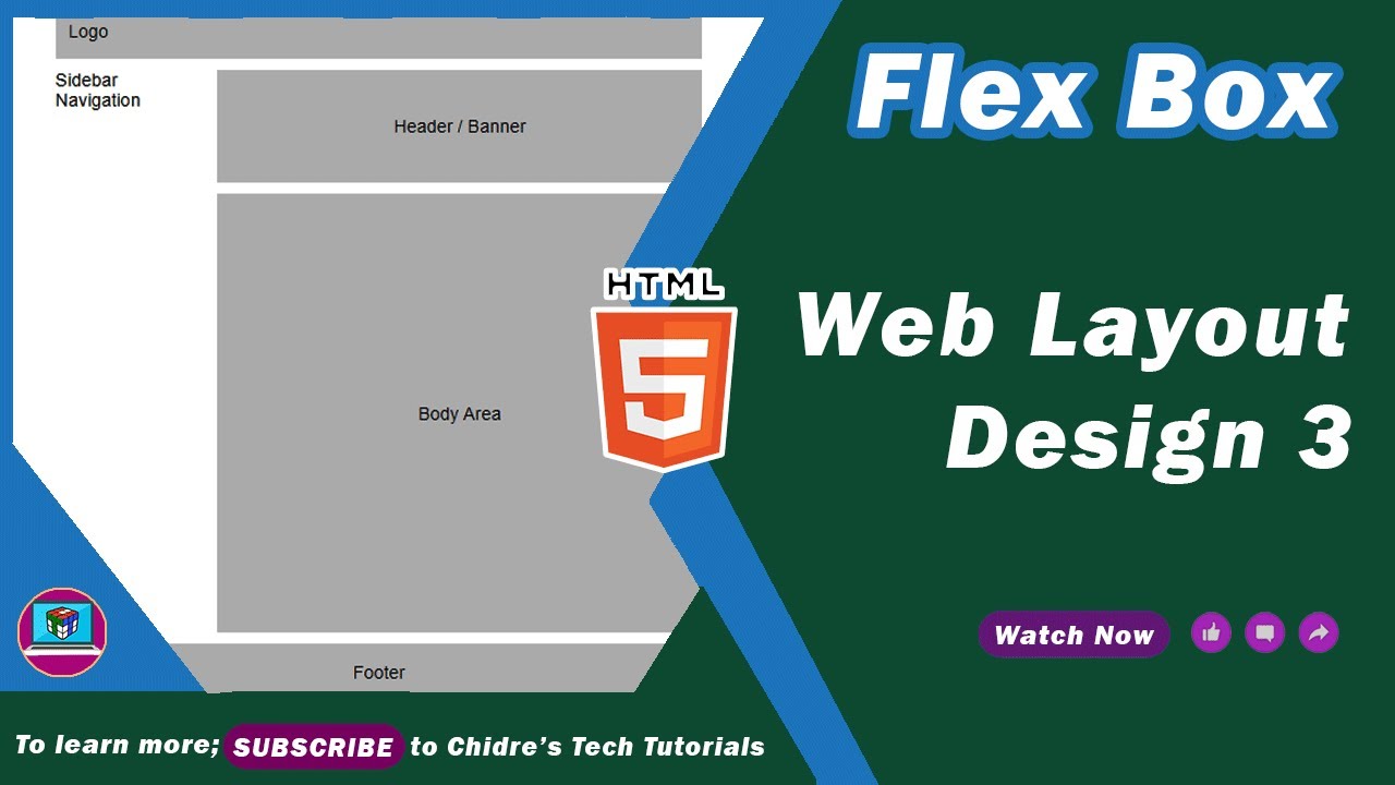 How to create Website Page Layout in HTML CSS | using Flexbox - Web Layout Design Tutorial 07 🚀