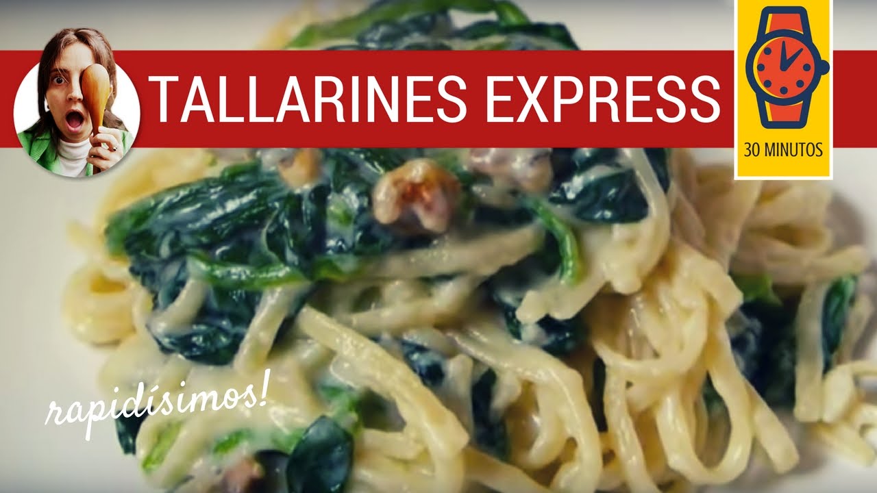 Tallarines con espinaca y salsa blanca (recetas rápidas) - Paulina Cocina