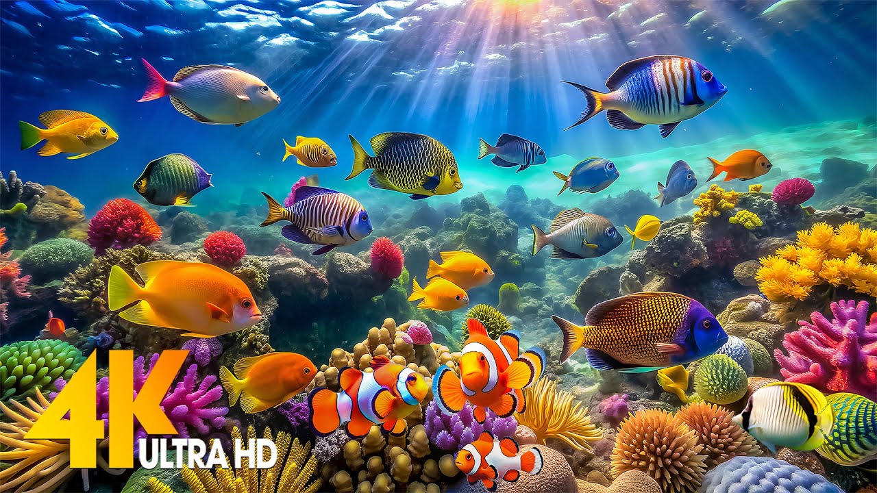 Underwater Wonders 4K - Amazing Fish, Coral Reefs & Sea Animals - Fish Tank Sound For Deep Sleep #3