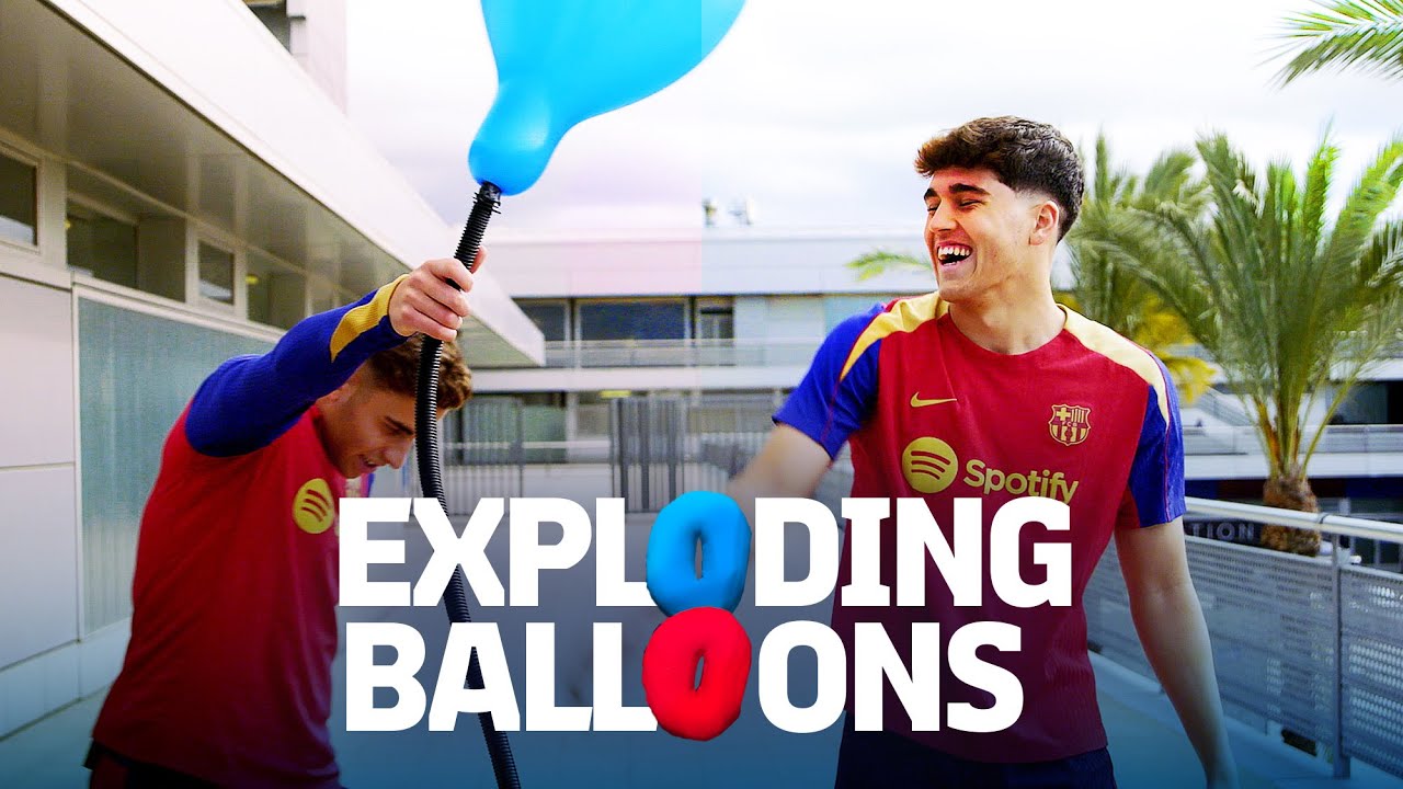 🎈💥💥🎈 BOOM! EXPLODING BALLOONS CHALLENGE WITH FERMÍN & CUBARSÍ | FC Barcelona 🔵🔴