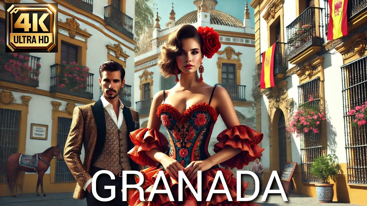 GRANADA  🇪🇦 Spain - A Walk Through the Splendors of Andalusia 4K Video