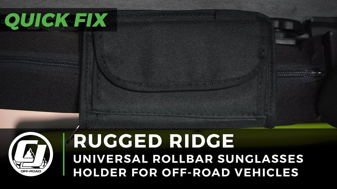 Rugged Ridge: Universal Rollbar Sunglasses Holder and Storage Pouch
