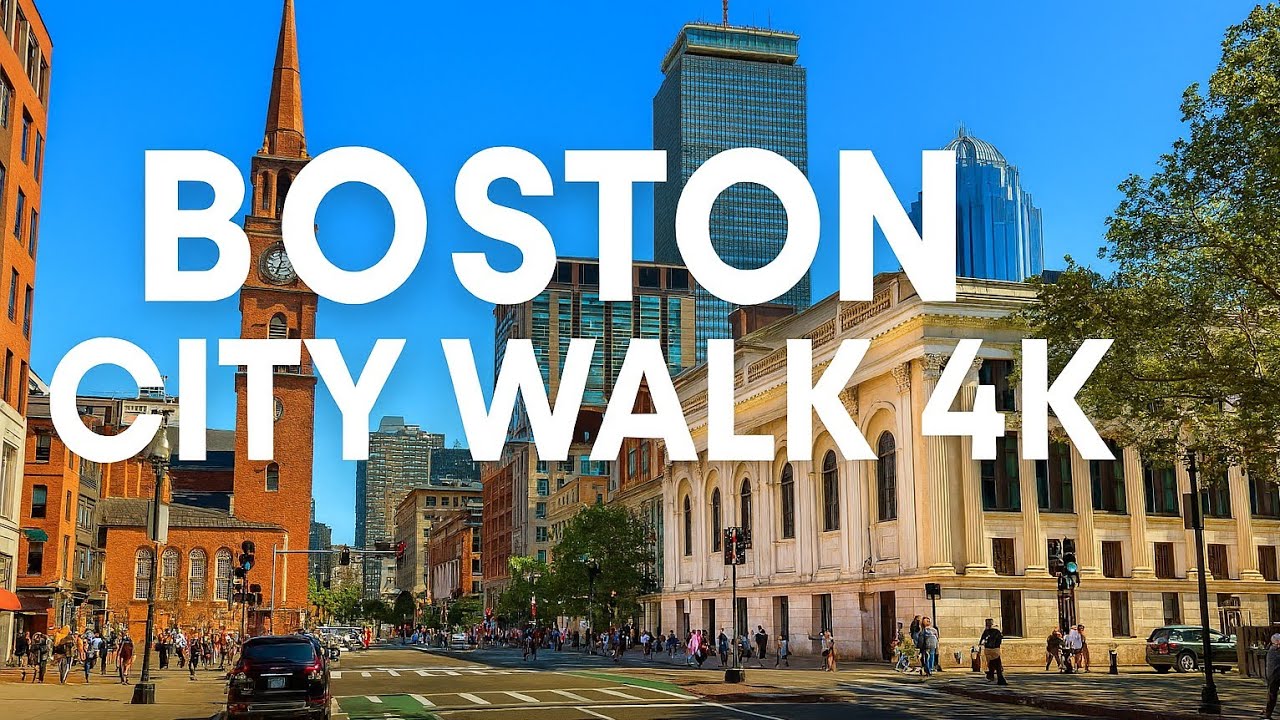 Boston 4K Walk: Historic Streets & Shopping Streets (Relaxing City Walk)