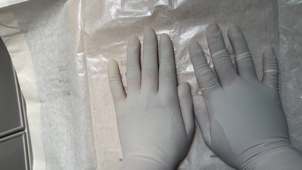 手術用滅菌手袋を使って食器洗いASMR　Dishwashing ASMR using sterile surgical gloves　#296