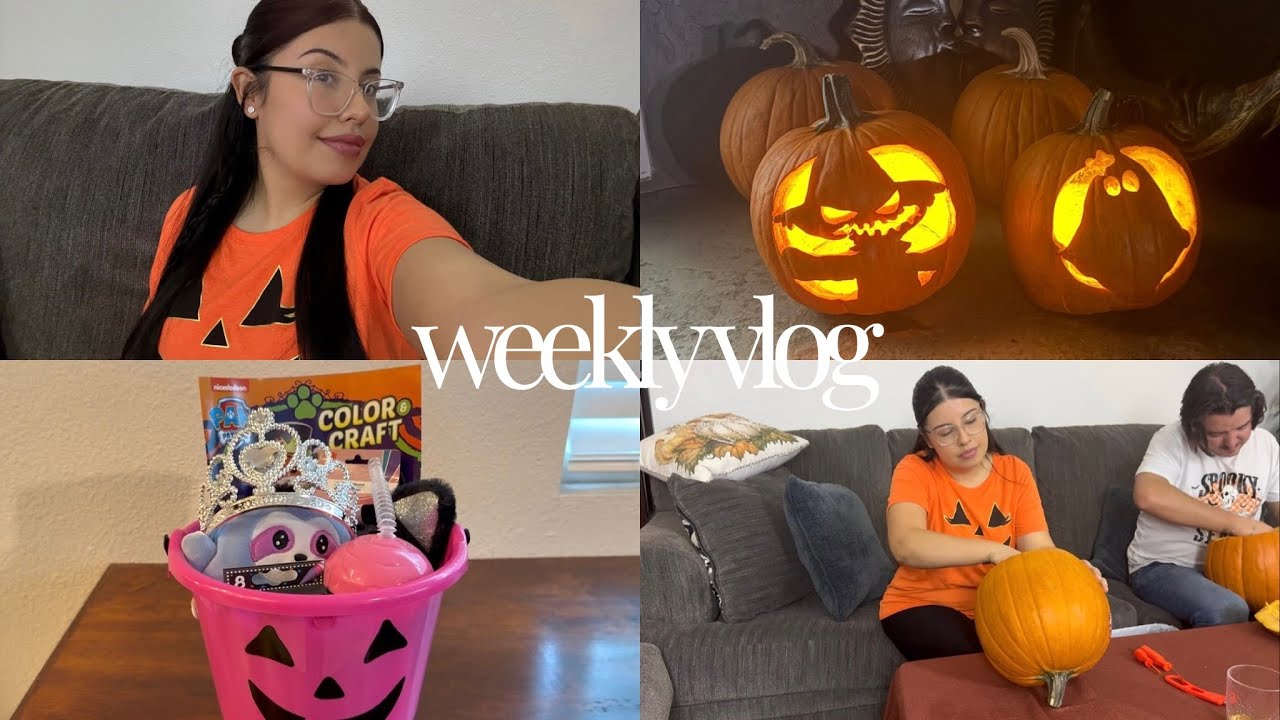 vlog | making a boo basket & carving pumpkins! 