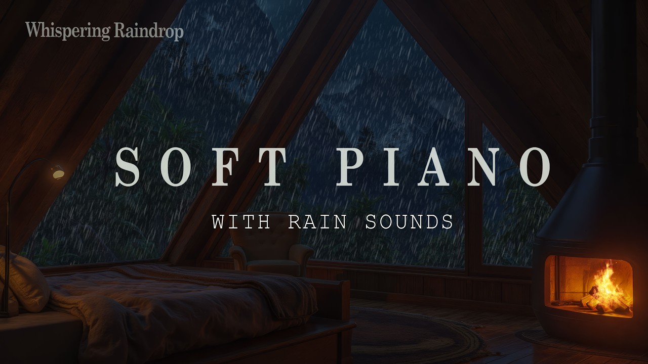 Warm Bedroom with Relaxing Piano + Rain Sounds 🌧️ Insomnia Relief to Peaceful Night Comfort 🔥