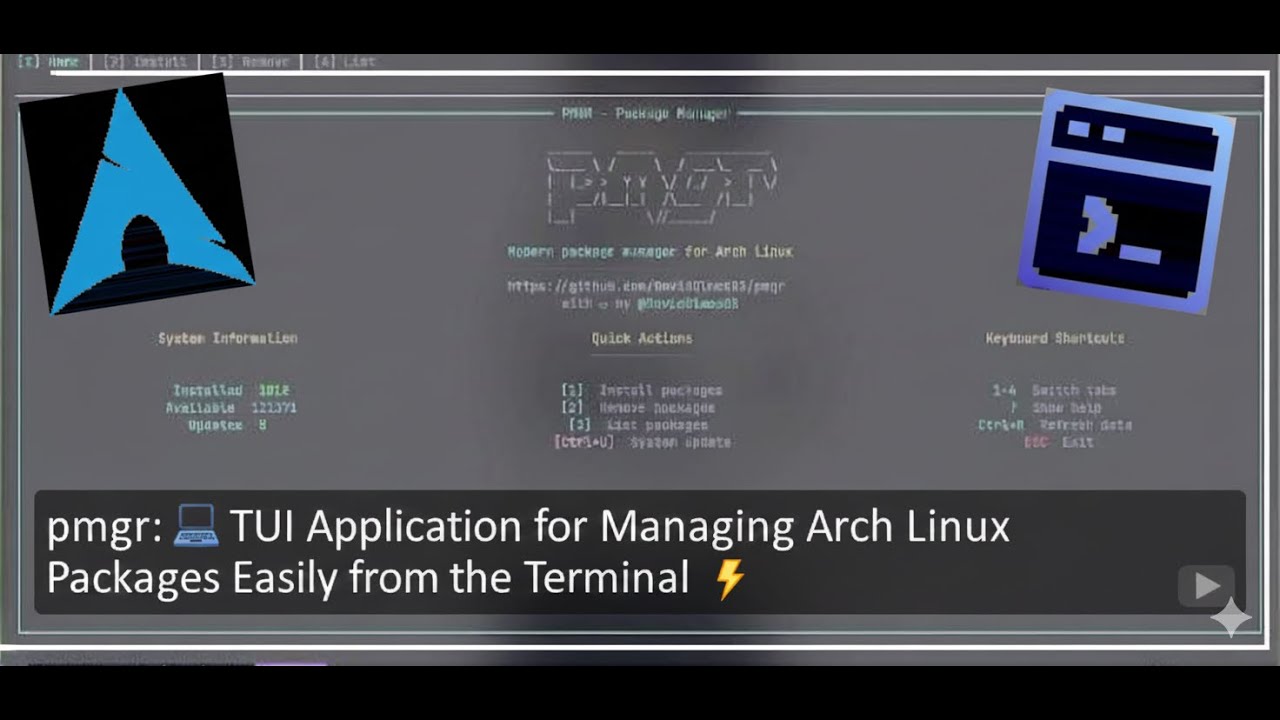 TUI Application for Managing Arch Linux Packages  - pmgr v1
