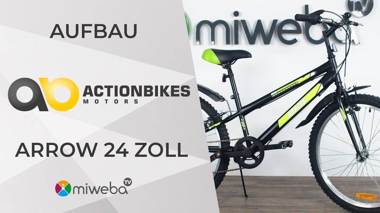 Actionbikes Kinderfahrrad Arrow 24 Zoll 💚 Aufbau I Fahrrad f&uuml;r Kinder 2022 I Miweba 🚴🏿&zwj;♂️