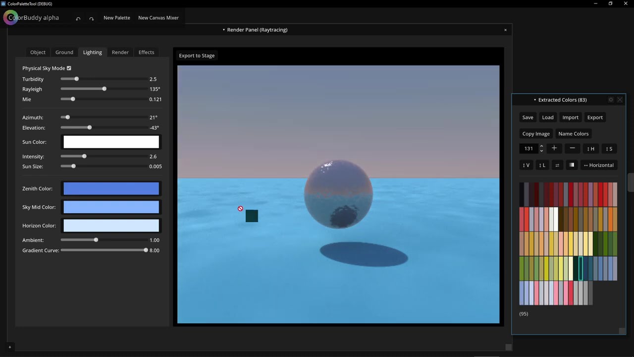 Short demo of my realtime interactive raytracer for ColorBuddy app