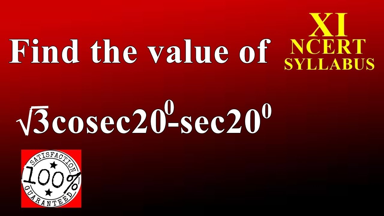 Trigonometry Important Questions Class 11 Maths NCERT Syllabus 2019 Q5