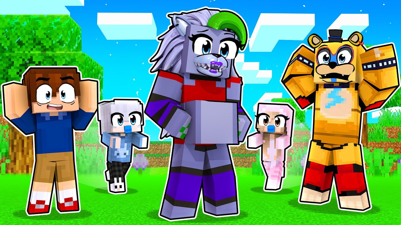 Roxanne Wolf has 100 BABIES CHALLENGE with Glamrock Freddy?! in Minecraft
