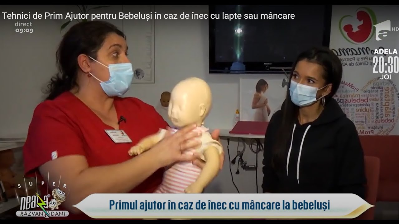 Tehnici de Prim Ajutor pentru Bebeluși în caz de înec cu lapte sau mâncare