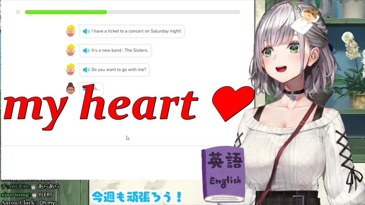 Noel reads the greatest love story ever told in Duolingo 【Hololive/Eng Sub】