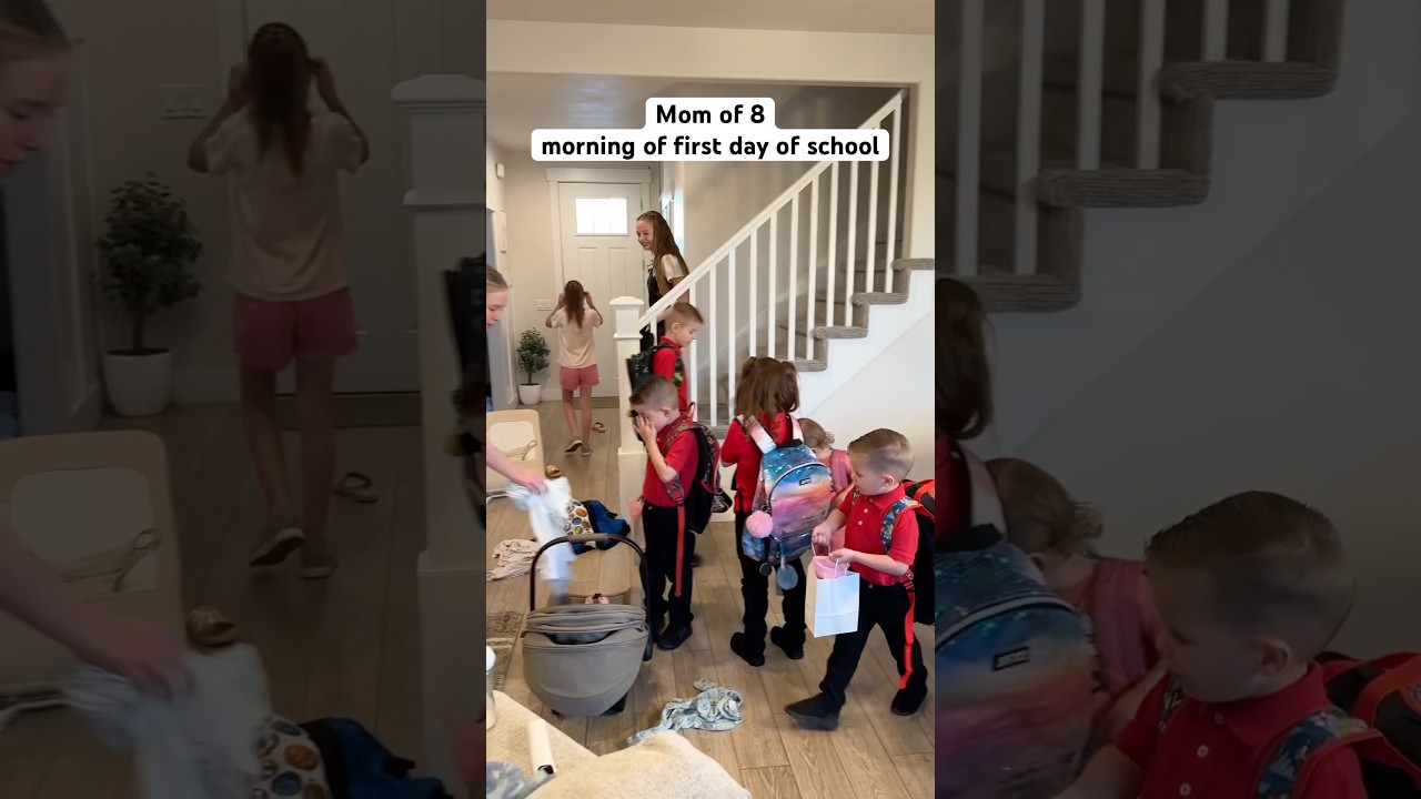 morning of first day of school mom of 8 #momlife #parenting #familylife #familyvlog #morningroutine