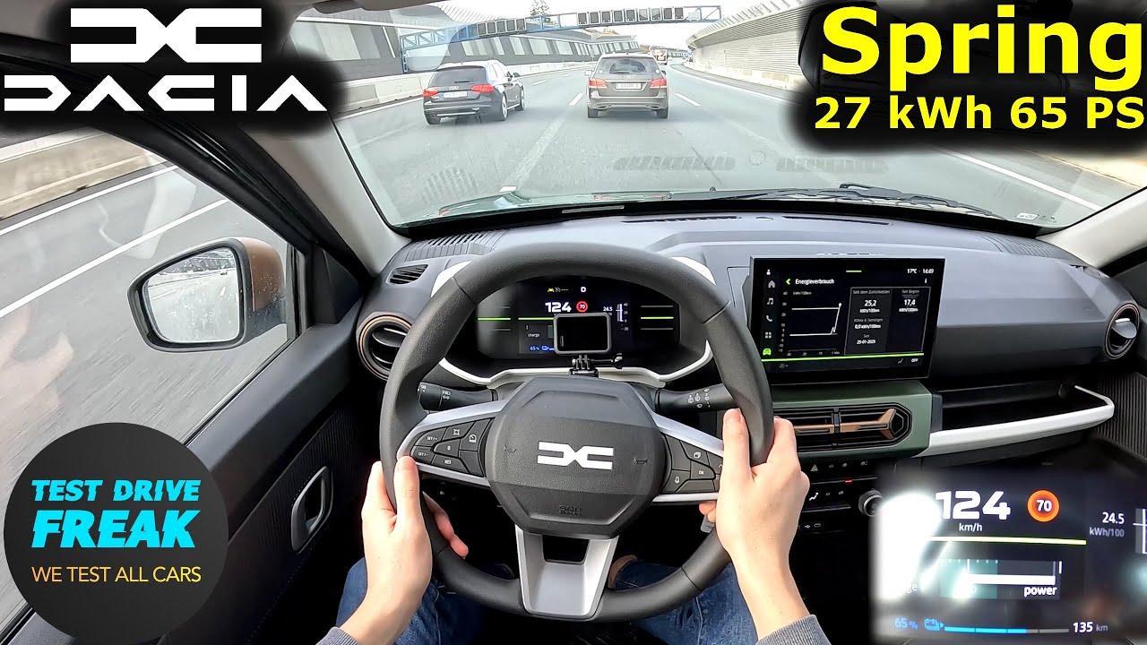 2025 Dacia Spring Extreme Electric 65 PS 🚀 TOPSPEED POV Drive + Electric Consumption Test