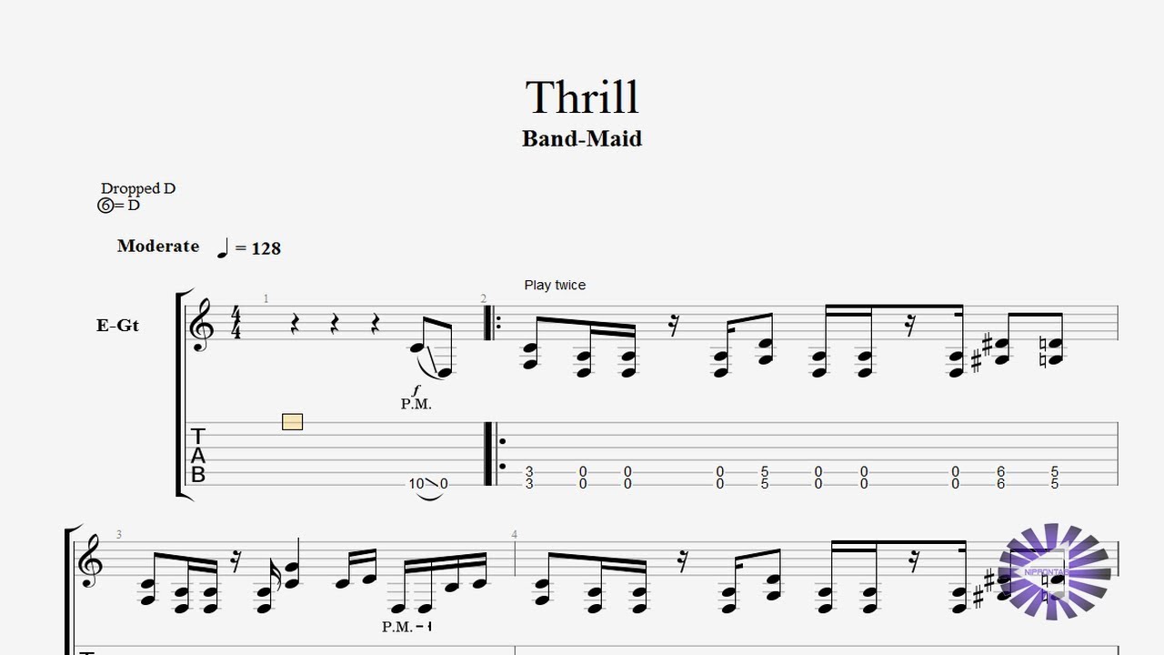 【Guitar】Thrill スリル ギターtab譜〚BAND-MAID〛