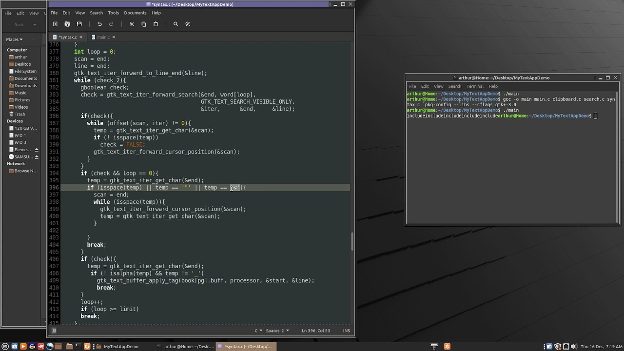 GTK GUI Highlight Include
