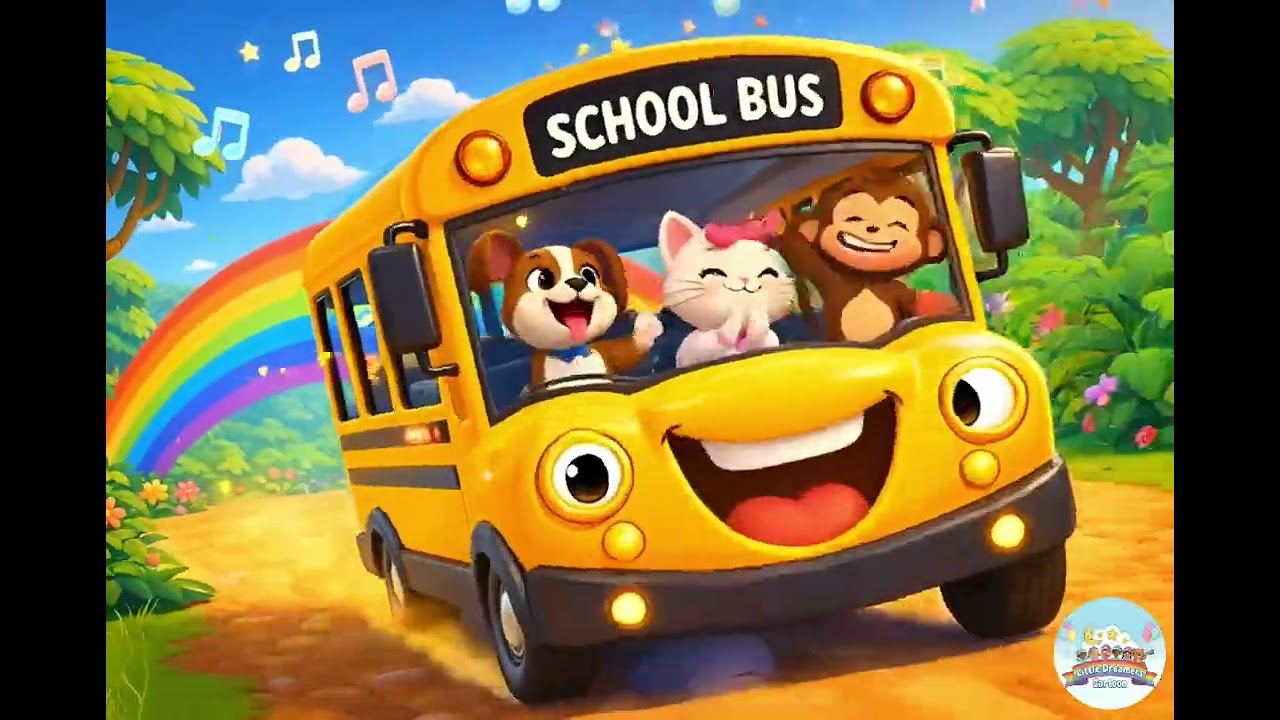 Animal School Bus Song | Fun Kids Learning Song | Animal School Bus | Kids Cartoon Song | Animal