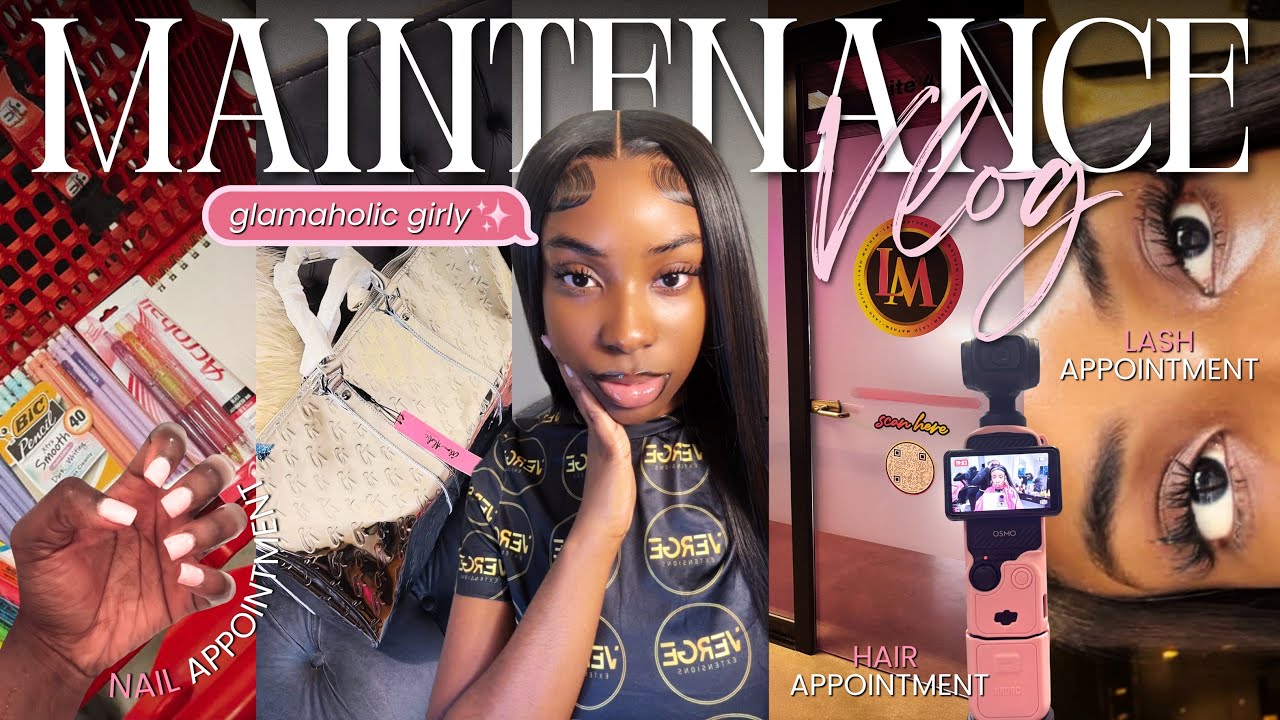 Maintenance Vlog | GRWM for the 1st Day of Esthetician School! | Hair + Nails + Lashes + Eyebrows