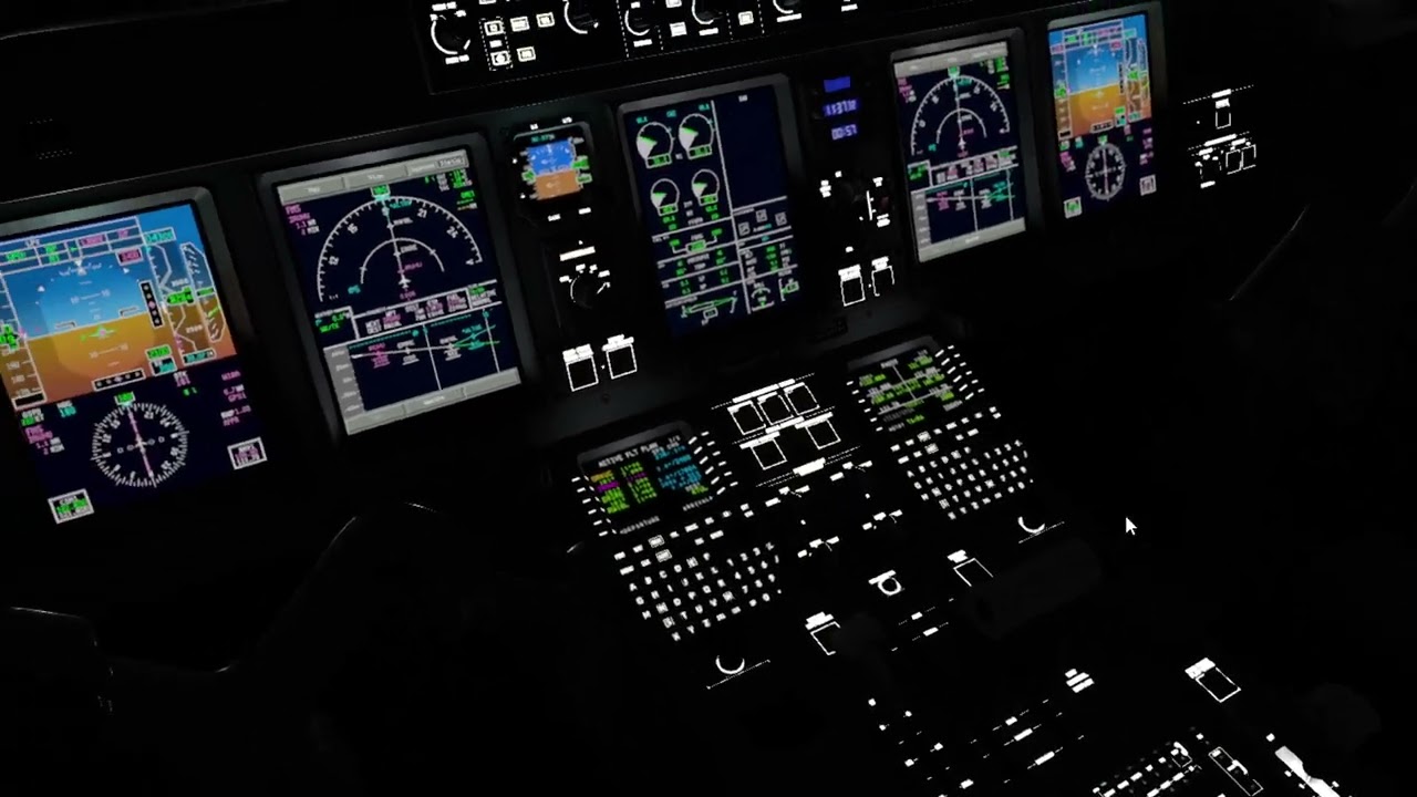 Xplane 12 Embraer 170 night ambiance with rnav approach on USA with very good weather condition