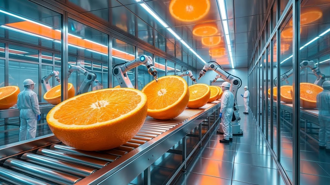 How Orange Juice Is Made in a Fully Automated Modern Factory