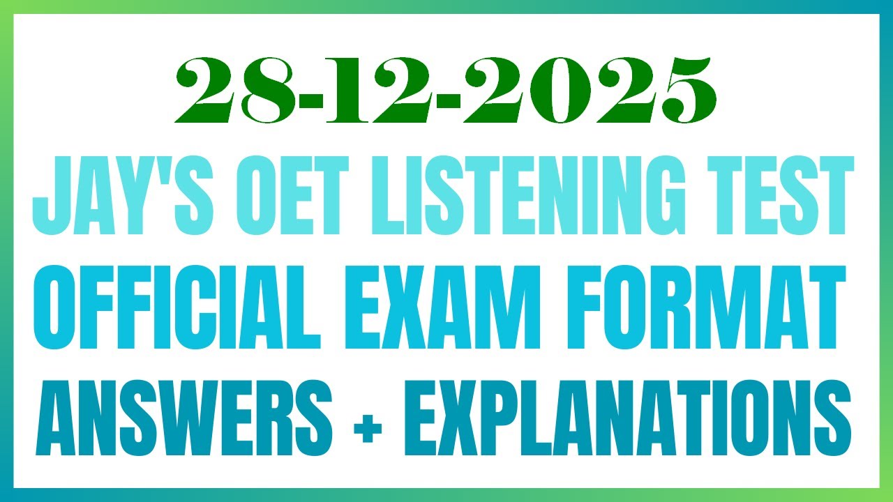 OET READING TEST  28.12.2025 