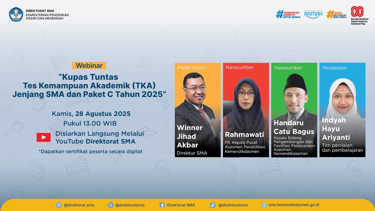 Webinar: Kupas Tuntas  TKA Jenjang SMA dan Paket C Tahun 2025