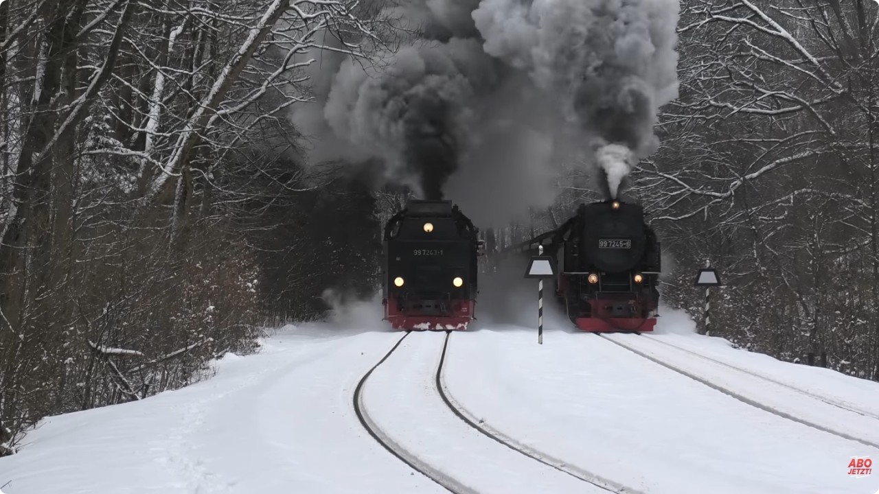 Tiefer Schnee und viel Dampf im Harz