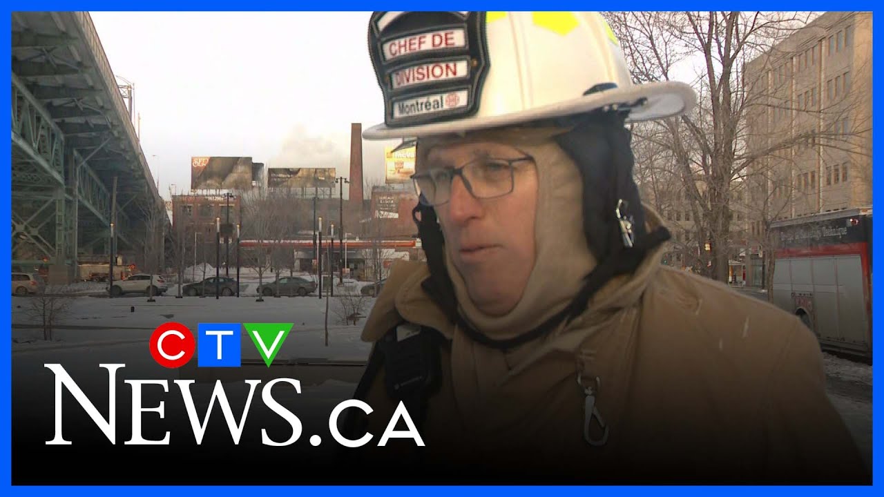 Freezing weather making it difficult to fight large Montreal fire