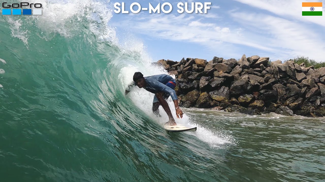 Surfing in Slow motion | Shot with @GoPro Hero 9 | Mahabalipuram, India Right hand point beach break