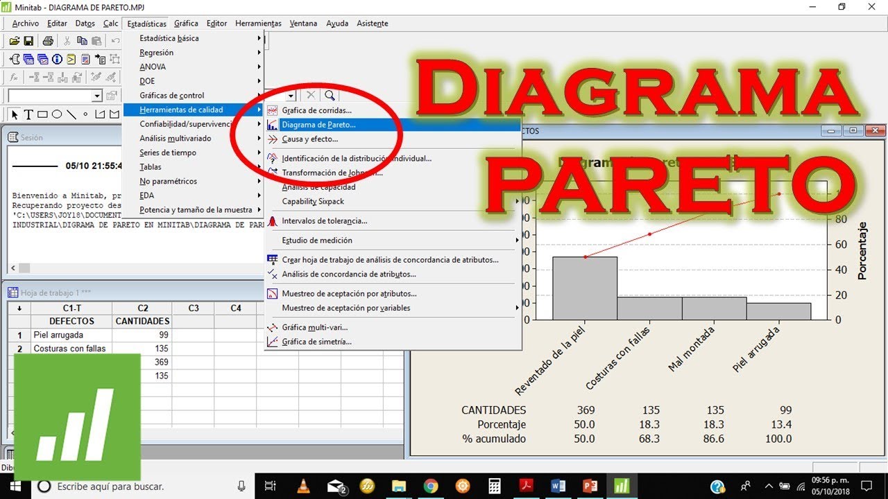 Diagrama de Pareto - ANALISIS | Ejemplo en Minitab