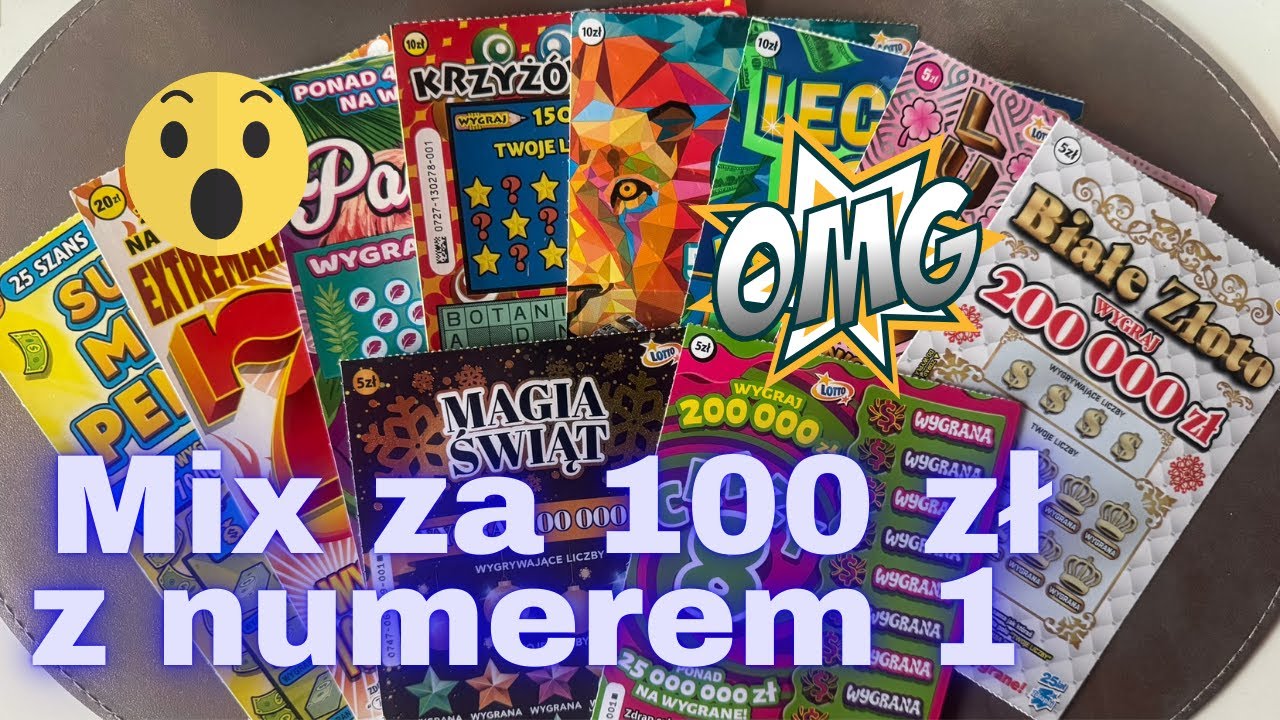 Zdrapki Lotto👉MIX ZA 100 ZŁ🤩WSZYSTKIE ZDRAPKI Z NUMEREM 1😍SĄ WYGRANE🥳