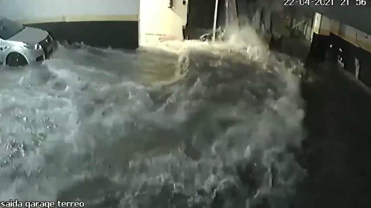 Pool Collapse Above a Garage (with sound) - Interesting Recordings