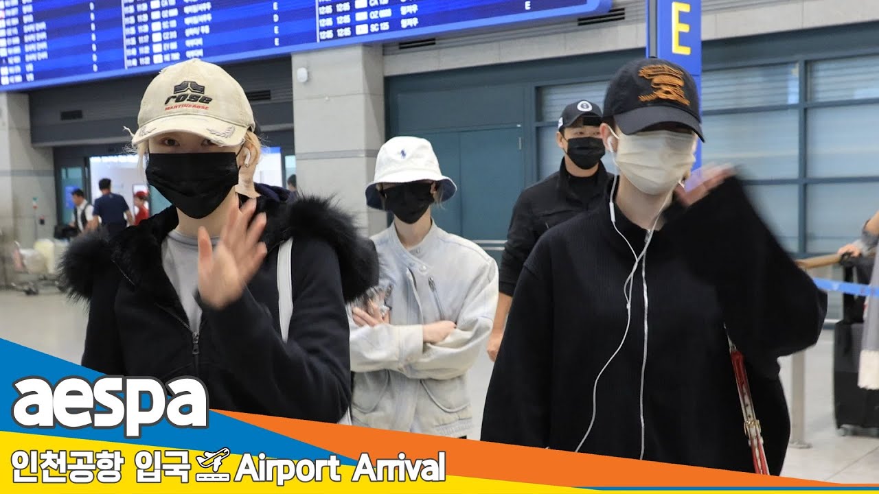 [4K] 에스파, 월요병 날려벼릴 요정들의 손인사 (입국)✈️aespa Airport Arrival 2024.10.13 Newsen