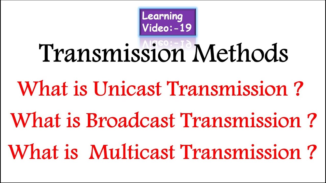What is Unicast Transmission, Broadcast & Multicast Transmission ?