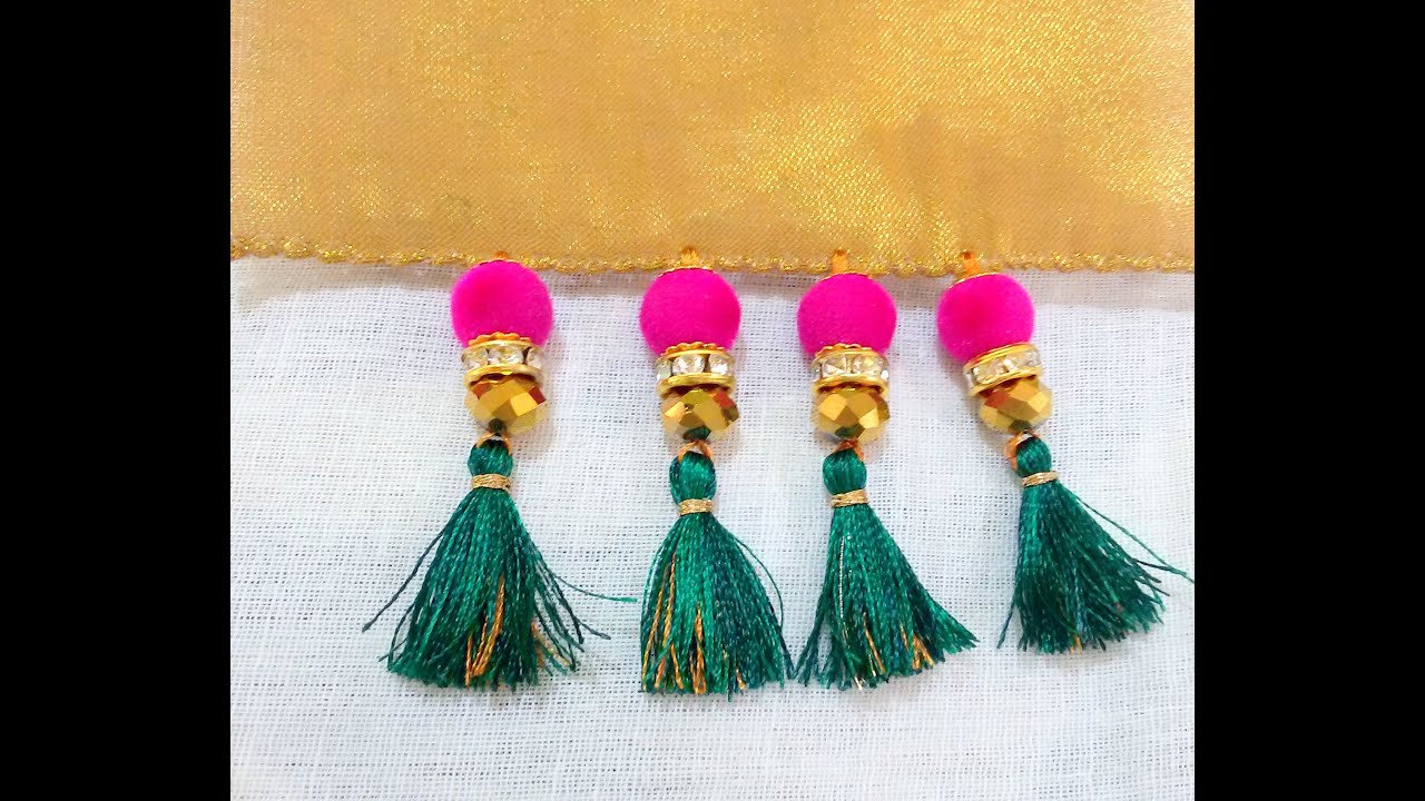 How to do Saree Kuchu with Beads - Design 3