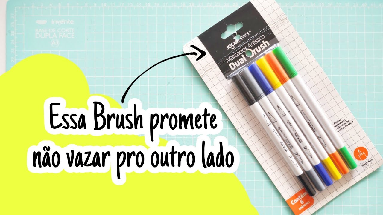 Resenha Sincera | A BRUSH MAIS BARATA !  Brush Dual Jocar Office paleta diferenciada  | Pen Test