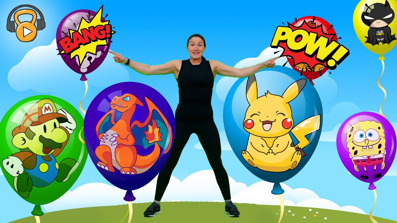 Pokemon Balloon Popping Party - Workout (ages 3-8)