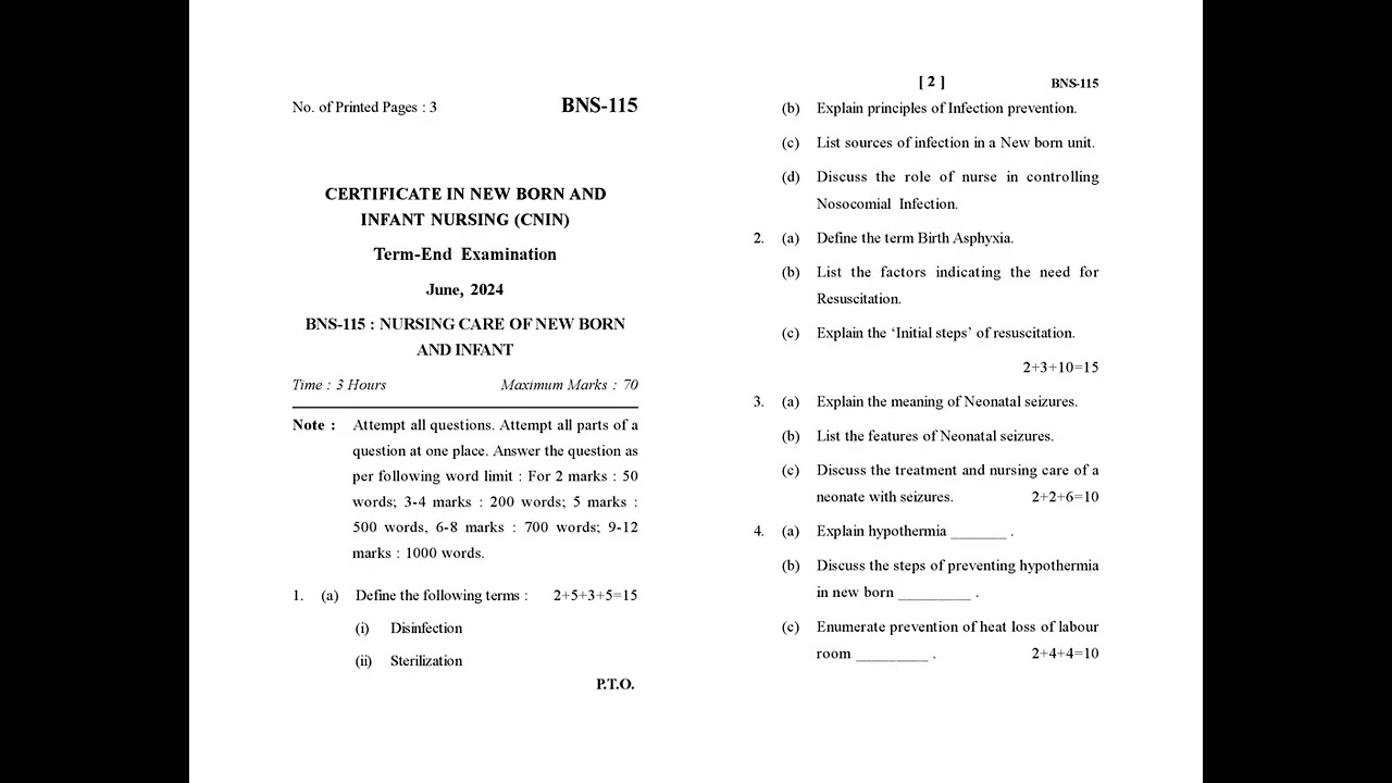 BNS - 115   June 2024 Question Paper