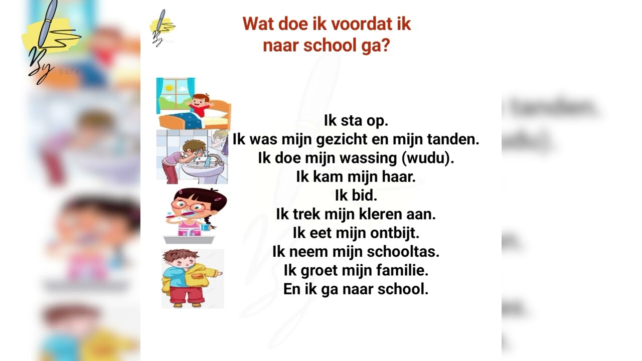 Wat doe ik voordat  ik naar school gaan?