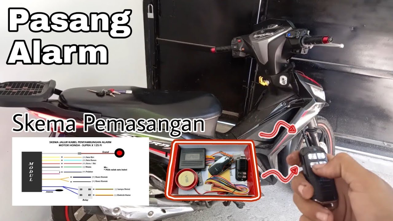 Cara Pasang Alarm di Motor + Skema Pemasangan